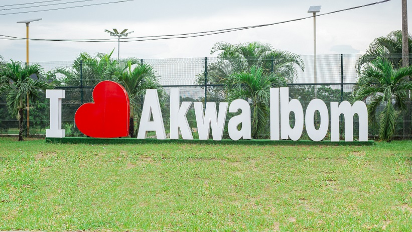 The "I Love Akwa Ibom" artwork in the Arise Park