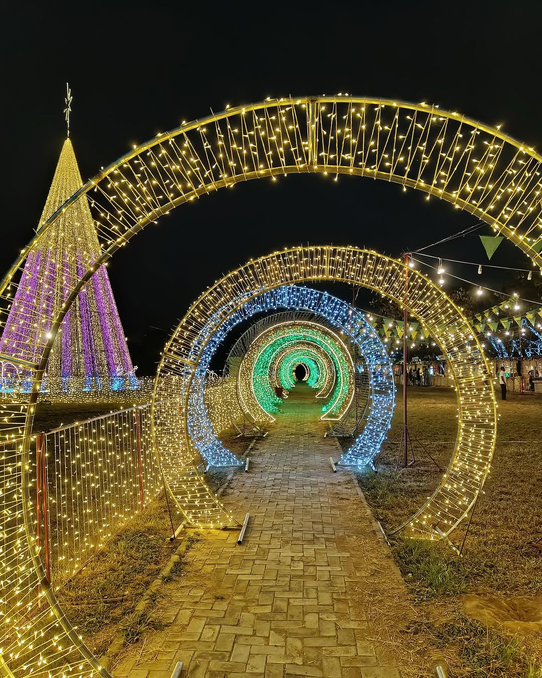 Beautiful lights at the JAV Christmas Village in Abuja.