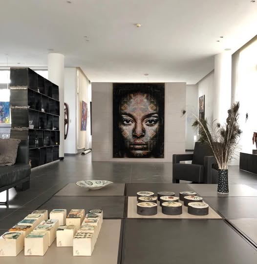 A displayed art piece in Moeshen Art Gallery, Abuja.