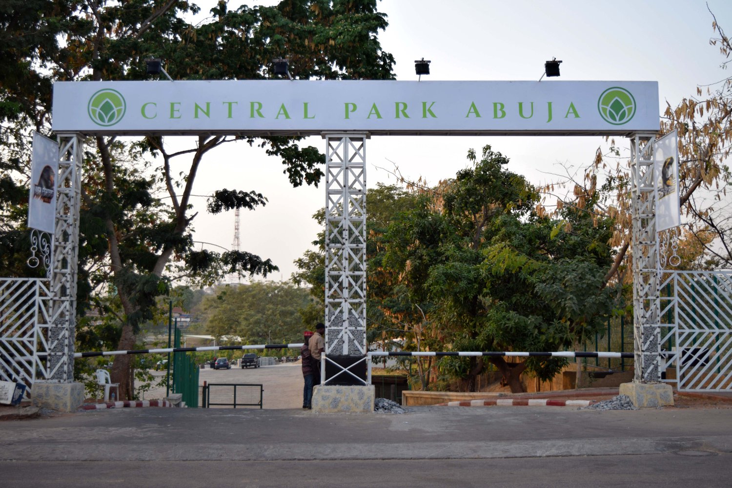 The gate of Central Park in Abuja.