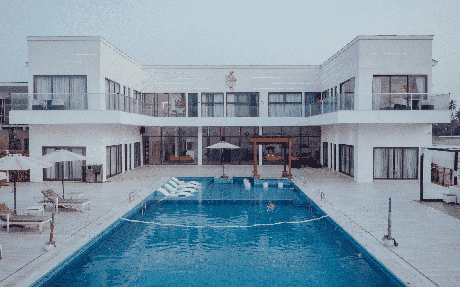 The beauiful pool area of Belleza Beach Resort in Lagos.