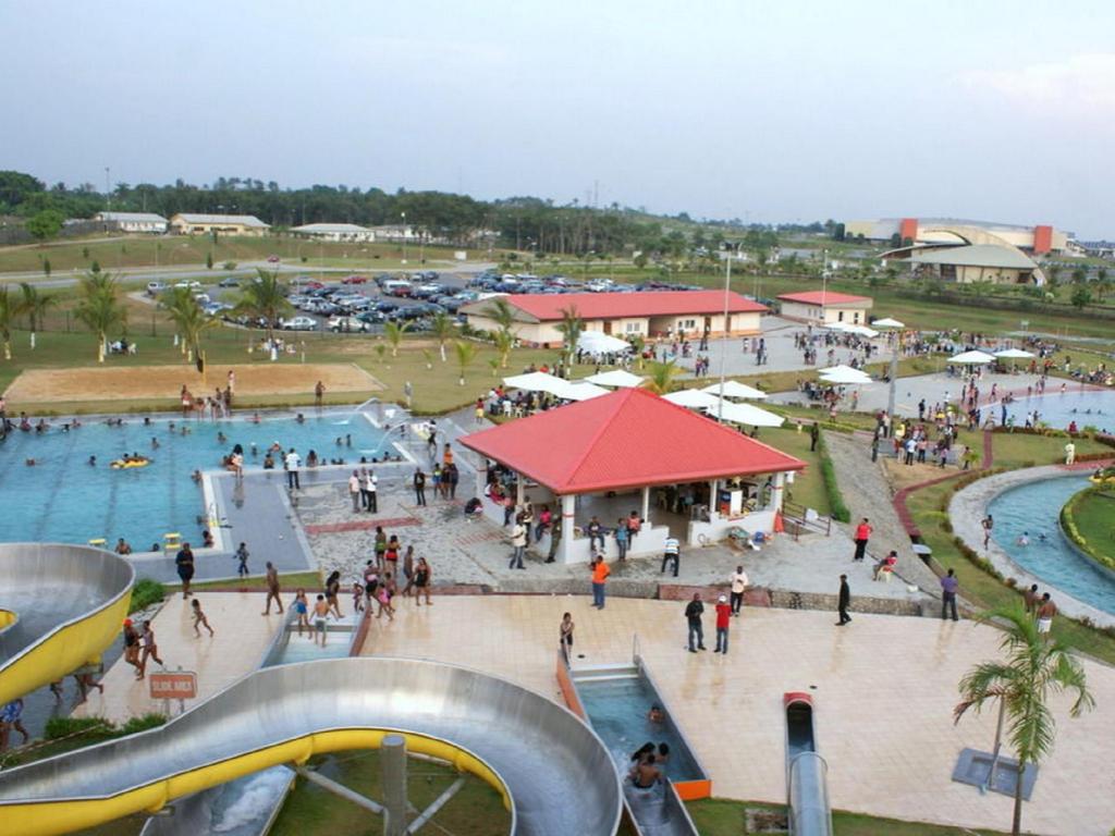 A crowd of people at the Tinapa Resort Calabar.
