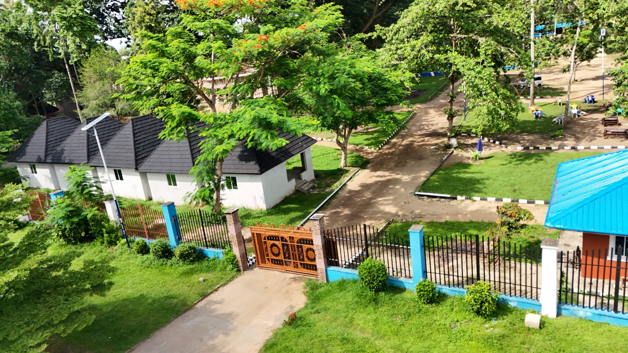 The front view of the Calabar Botanical Garden.