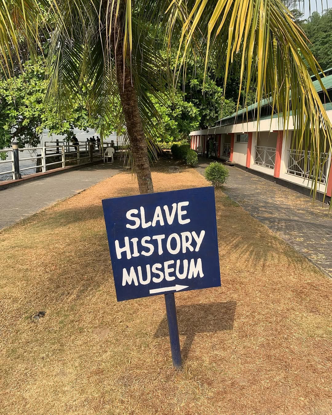 The signpost of the Slave History Museum inside Marina Resort, Calabr.