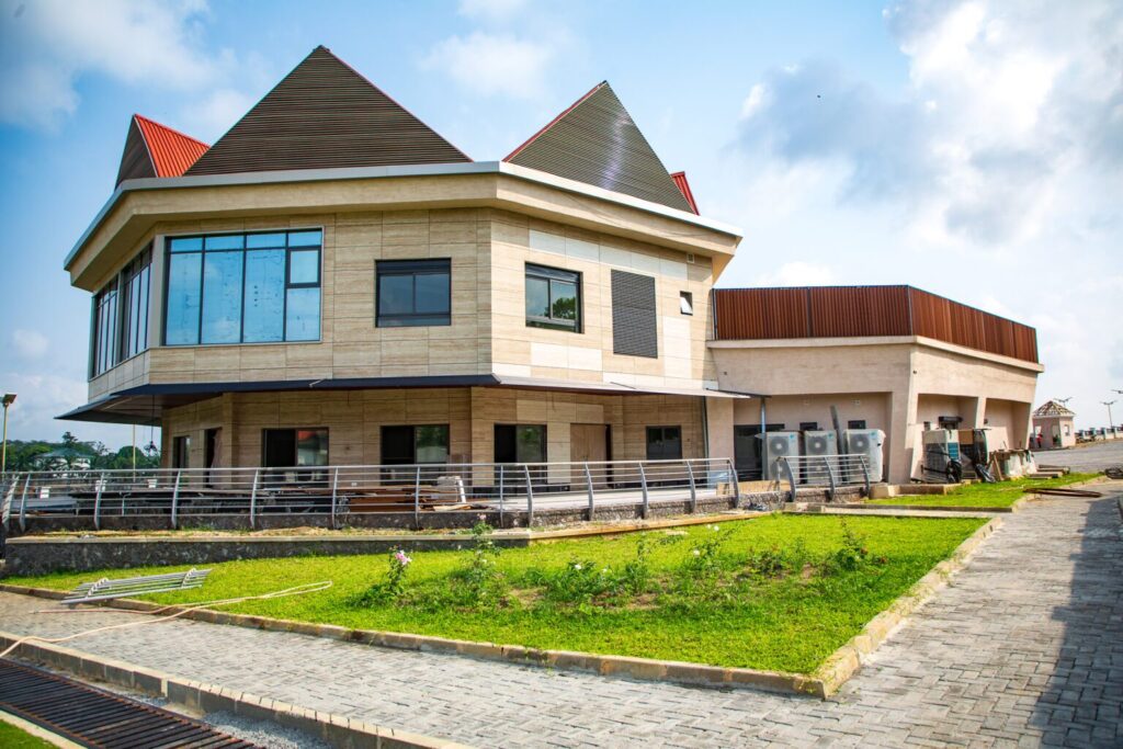 Ibom ARISE Palm Resort's luxury lounge area.